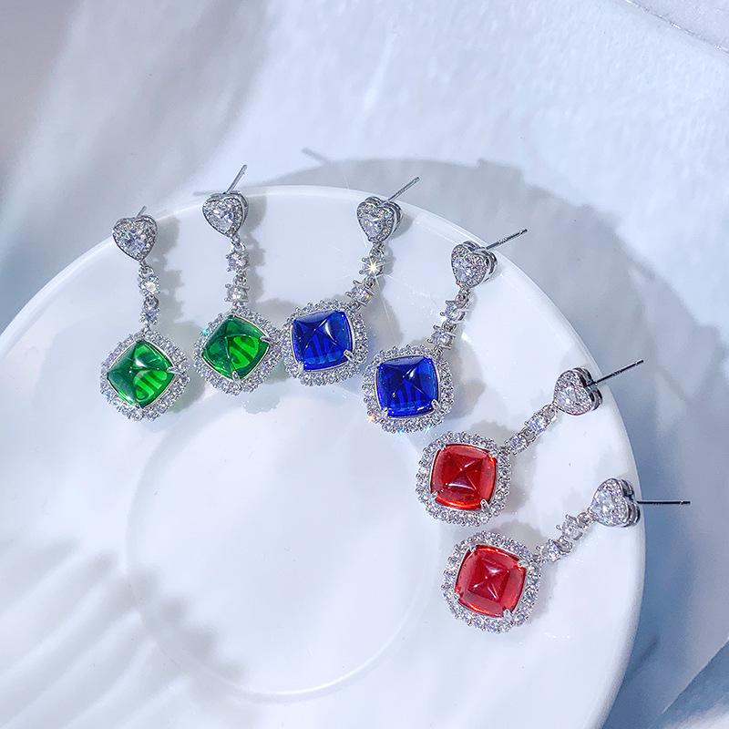 Diamond Water Drop Geometric Earrings Light Luxury Temperament Versatile High-End Jewelry