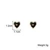 New Fashion Glaze Heart Women's Small Earrings Black Enamel Tiny Hearts Female Elegant Wedding Ear Decoration Unusual Earrings