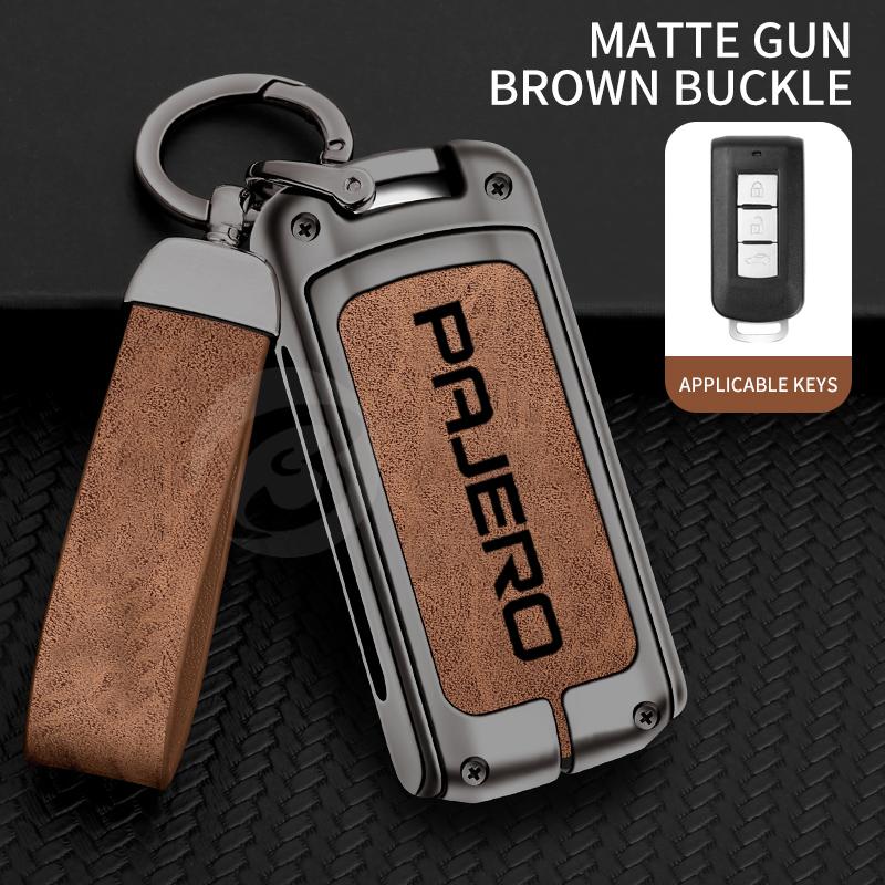xkhr10 Zinc Alloy Car Key Cover Case Holder Shell Protector for Mitsubishi Pajero 2 v73 Sport Remote Key Bag Buckle Auto Accessories