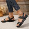 Summer New Casual Fashion Women's Sandals Comfort Platform Sole Flat Bottom Open Toe Female Black Sandales Femmes Women Shoes