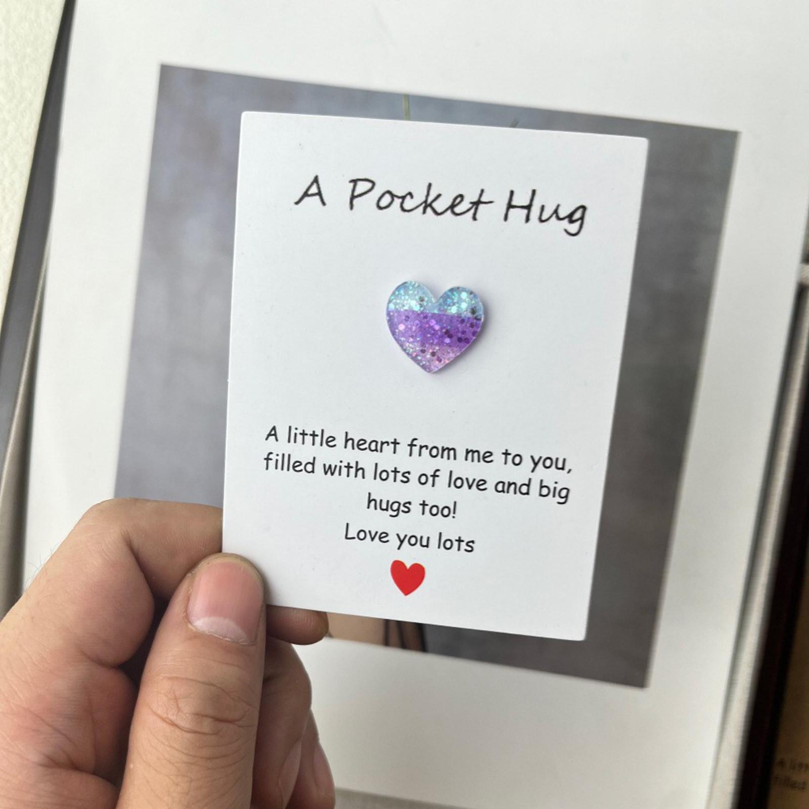 

DIY Pocket Hug 3-цветная смоляная подарочная открытка с благословением в виде сердца 1 шт. One Size