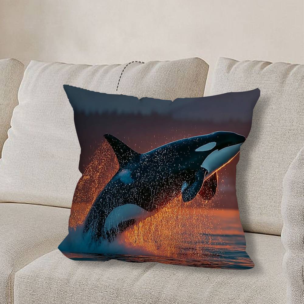 O-Orca Velryba W-Velryby Povlak na polštář Pohovka Obývací pokoj Ložnice Čelo postele Opěrka Polštář Čtvercový polštář Čas na zdřímnutí