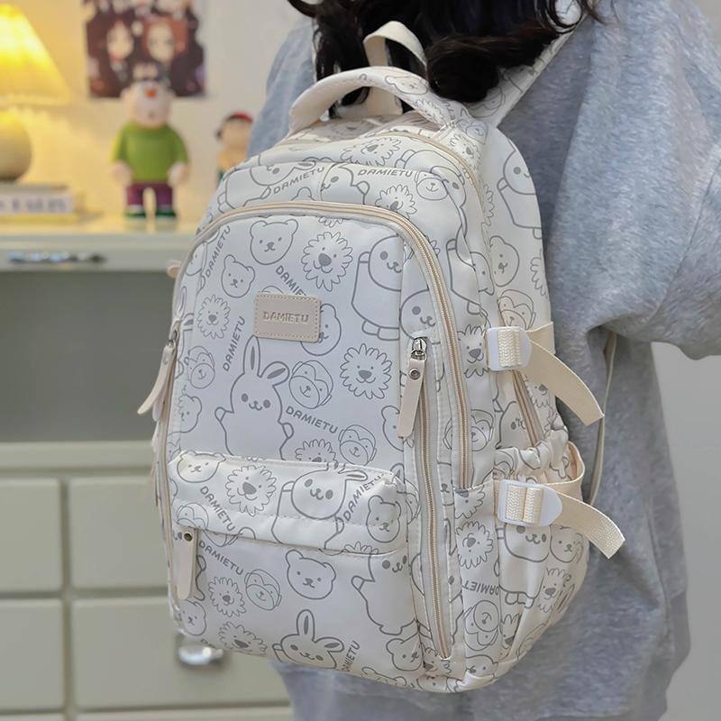 Graffiti Print Backpack Women's Backpack Large Capacity Student Schoolbag
