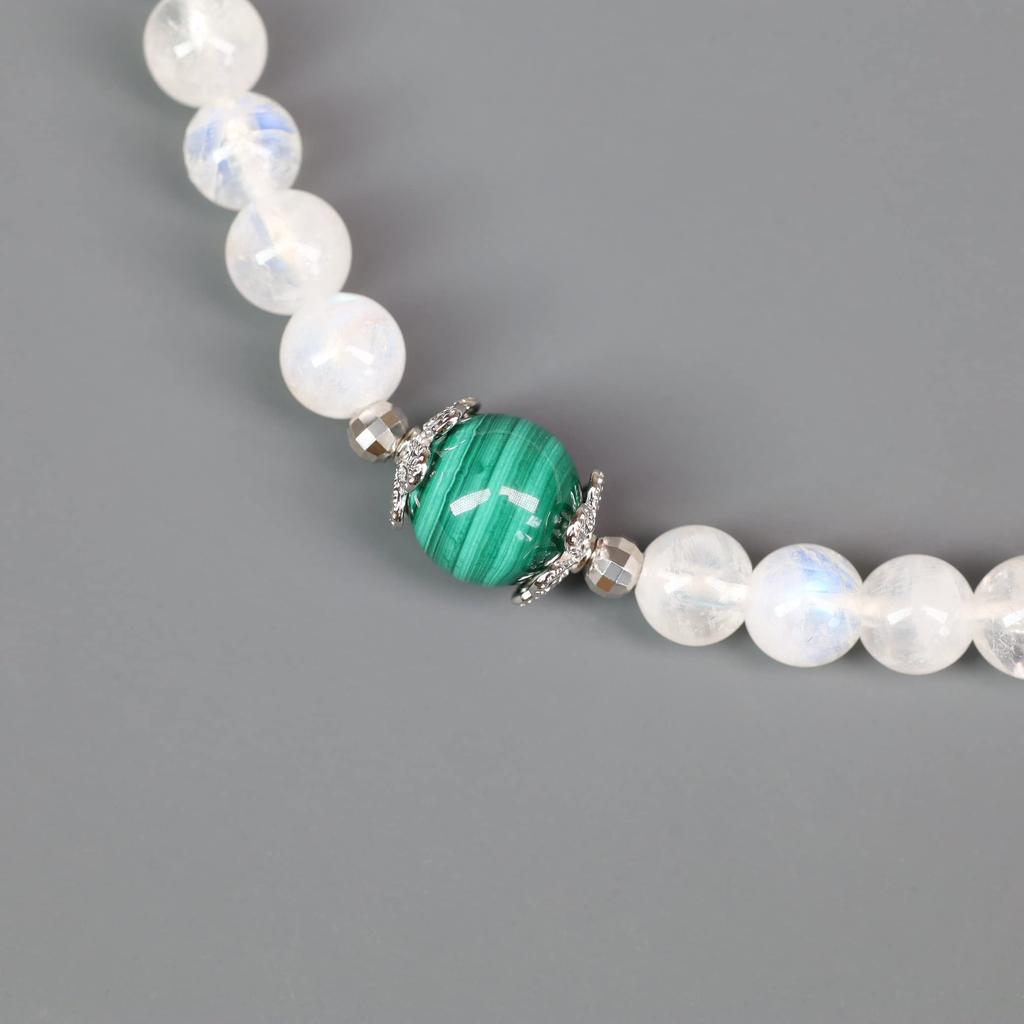 [Koai] Moonstone and Malachite June Birthstone Bracelet