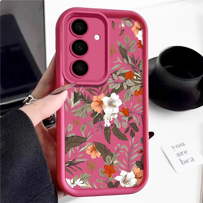 

Матовый противоударный чехол для телефона цвета конфет для Samsung S25 S24 S23 Ultra Plus S22 S21 S20 Fe A55 A54 A53 A35 A34 A25 A15 цветочный узор TPU мягкий чехол Samsung A25 5G