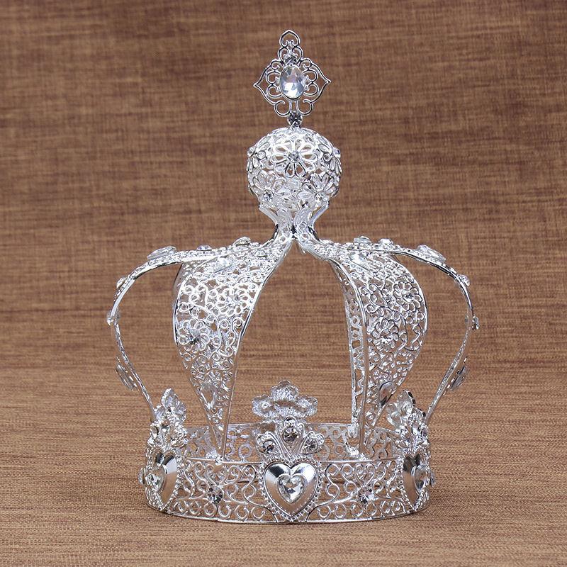 Popular Baroque Vintage Royal King Diadem Prom Party Male Cake Party Prom Wedding Hair Jewelry Man Crown Round