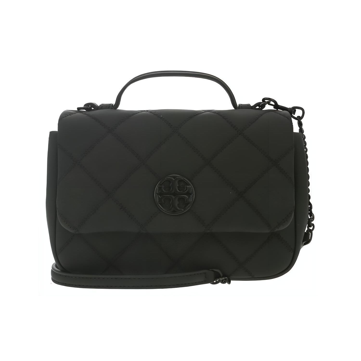 

Tory Burch TB-Willa Zipper Closure Faux Leather Shoulder Crossbody Handbag Small Women Handbags Black 153400-001 Basic Set (Bag+Dust Bag)