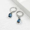 Ovale blaue Kristallohrringe für Damen mit Nischen-High-End-Mode, geometrische Ohrringe, Modeohrringe
