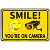 1pc, Tin Sign, Smile You On Camera Sign, Video Surveillance Sign Outdoor Aluminum Warning Sign Security Camera