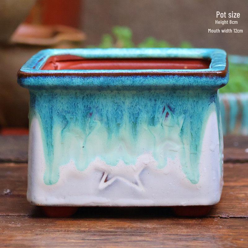 Handmade Retro Zisha Ceramic Pot for Succulents, Orchid, and Asparagus - Breathable Small Flower Pot