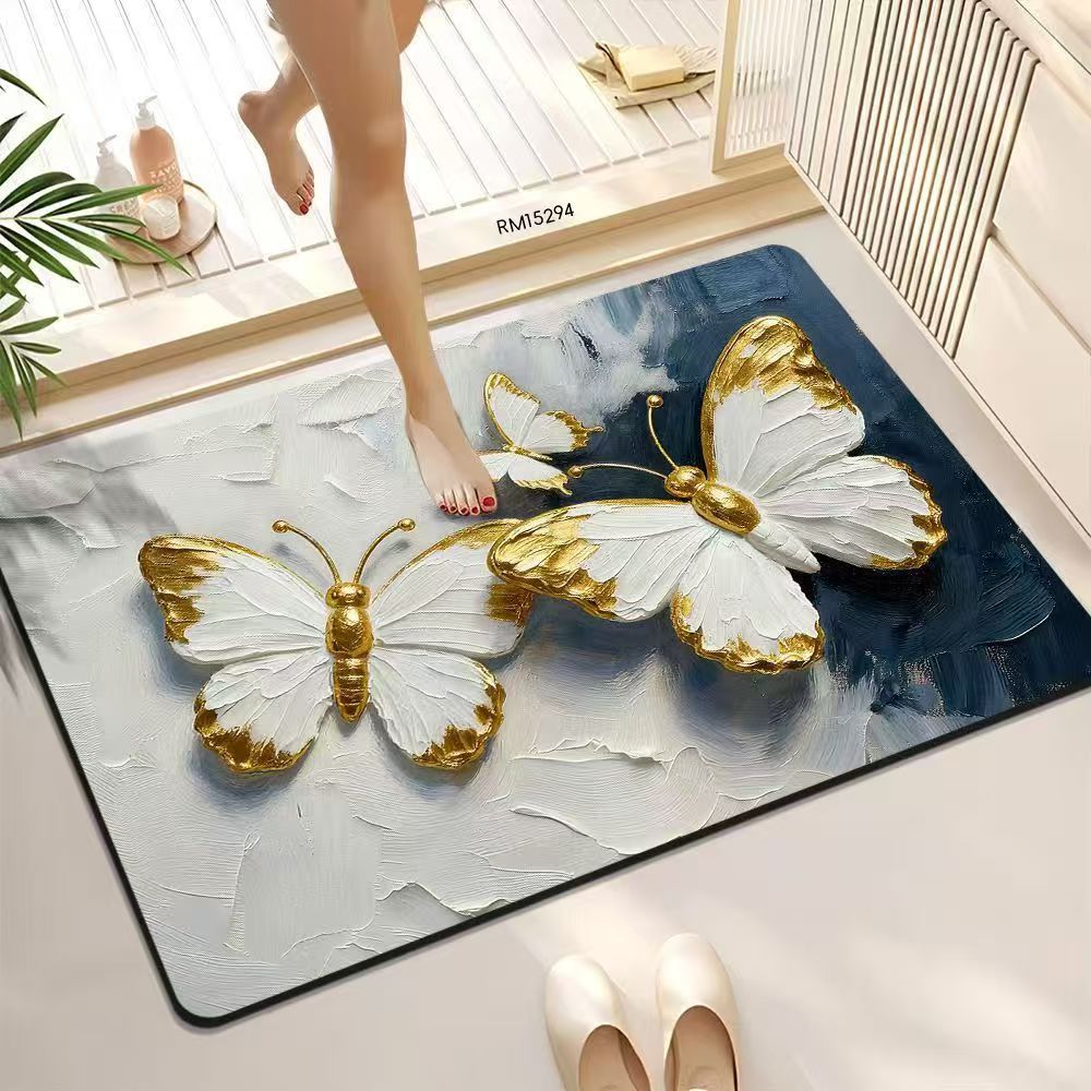 3D visual bathroom floor mat household diatom mud floor mat water-absorbing quick-drying non-slip mat Tianjin carpet