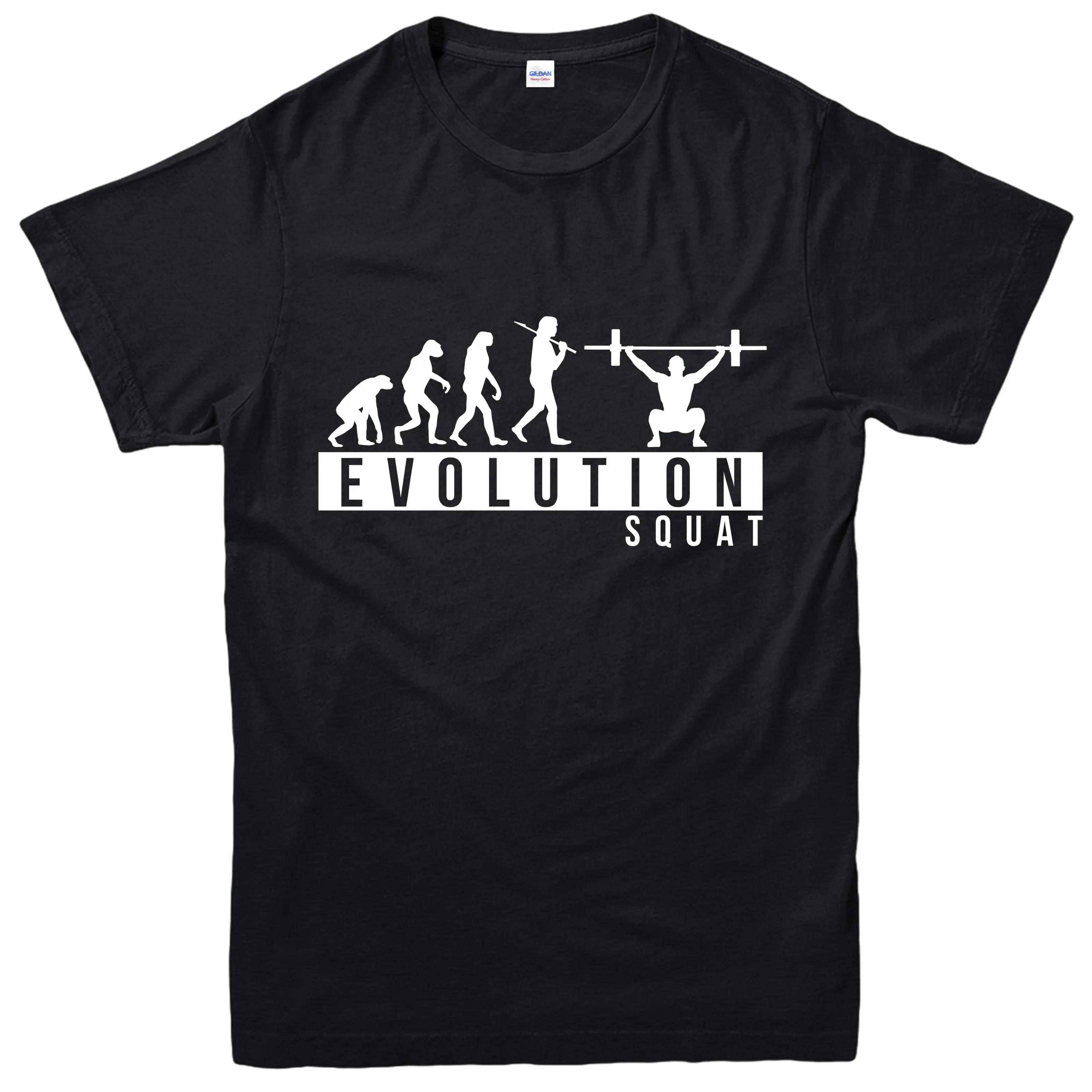 

Fashion Squat Evolution Weightlifting Workout TShirt 100 Cotton ONeck Summer Short Sleeve Casual Mens Tshirt Size S3XL S