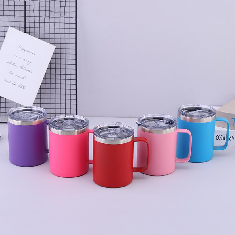 Becher mit Henkel Doppelschichtig isoliert Büro-Kaffeebecher Edelstahl Isolierbecher