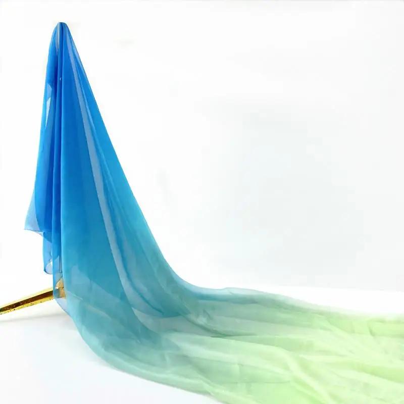 30D Szyfon Tencel Kolor Gradientowy Cienka Tkanina Ubrania Sceniczne Sukienki Koszule DIY Dekoracja Domu 100x150cm