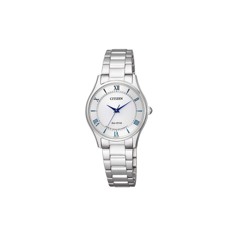 CITIZEN 50 meters waterproof leisure solar Quartz Steel Strap women s watch silver dial EM0400-51B