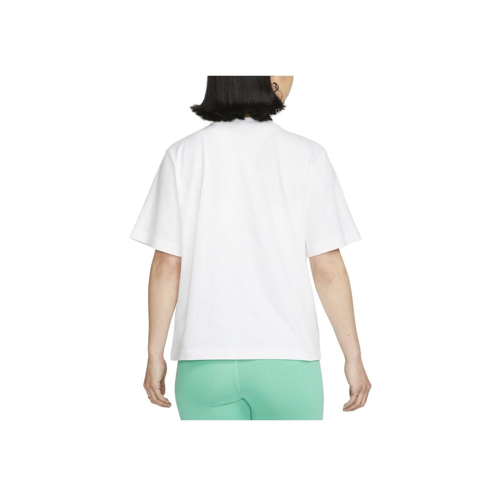 Nike Letter Logo Print American Vintage Round Neck Short Sleeve T-Shirt Women Tops White FD2526-100
