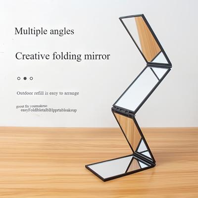 Foldable Four-sided Mirror Multi-angle Mirror Creative Folding Mirror Outdoor Touch-up Mirror