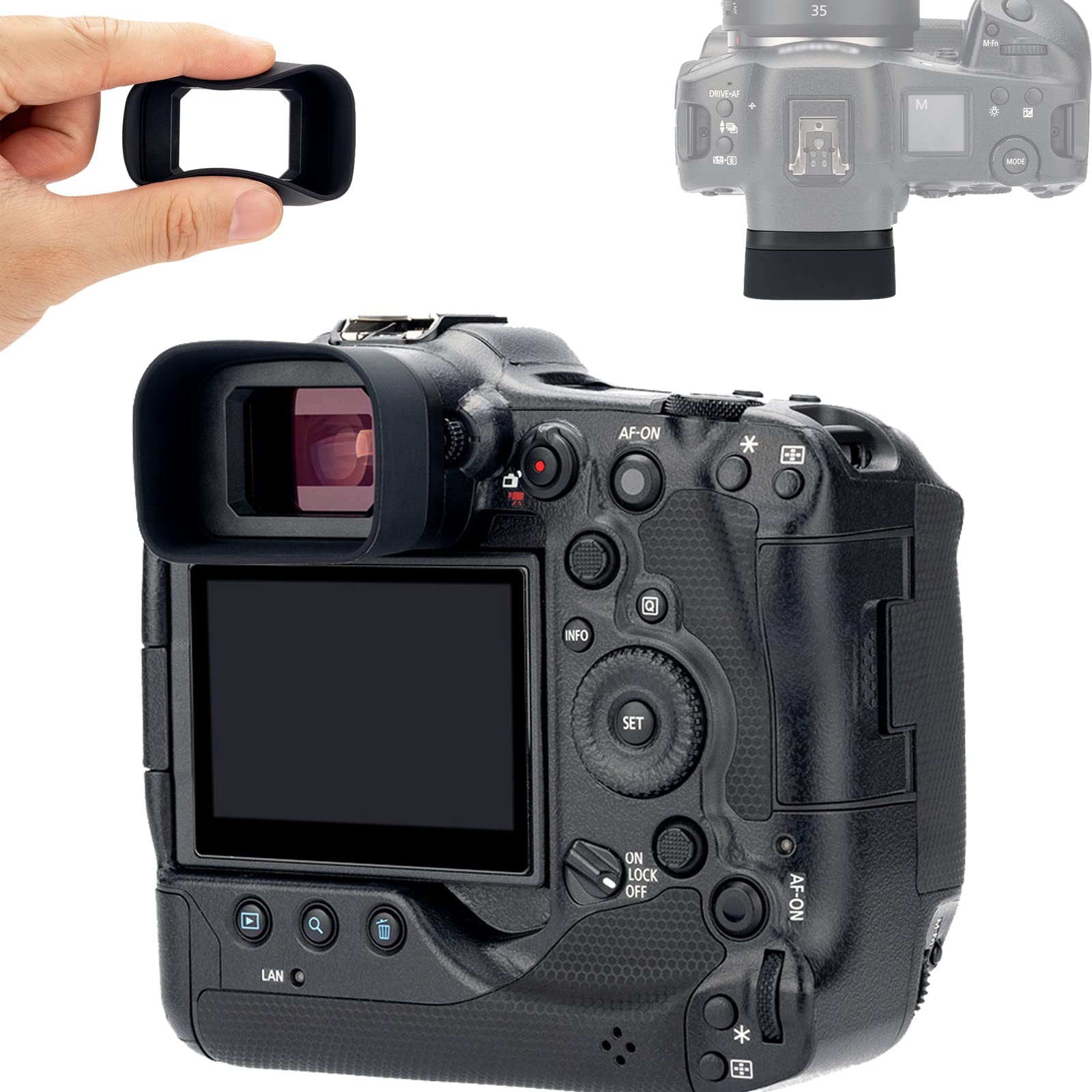 

Upgraded Eyecup Extension Eyepiece for Canon EOS R3 Viewfinder Compatible with Canon and Eyepieces Camera, Protection, ER-h ER-hE