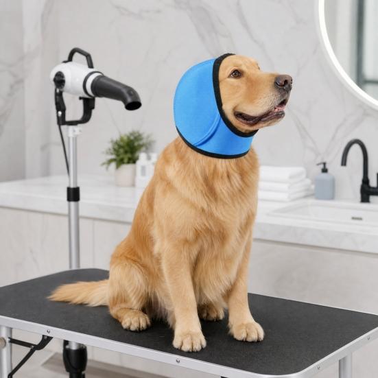 Noise Cancelling Ear Wrap, No Shake Dog Ear Muffs, Noise Reduction Earmuffs from Thunder Vacuum, Dog Calming Ear Wrap for Grooming Bathing Swimming