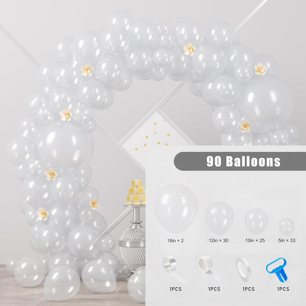 90PCS multi-color latex balloon set suitable for birthday parties, weddings, Valentine's Day party decoration