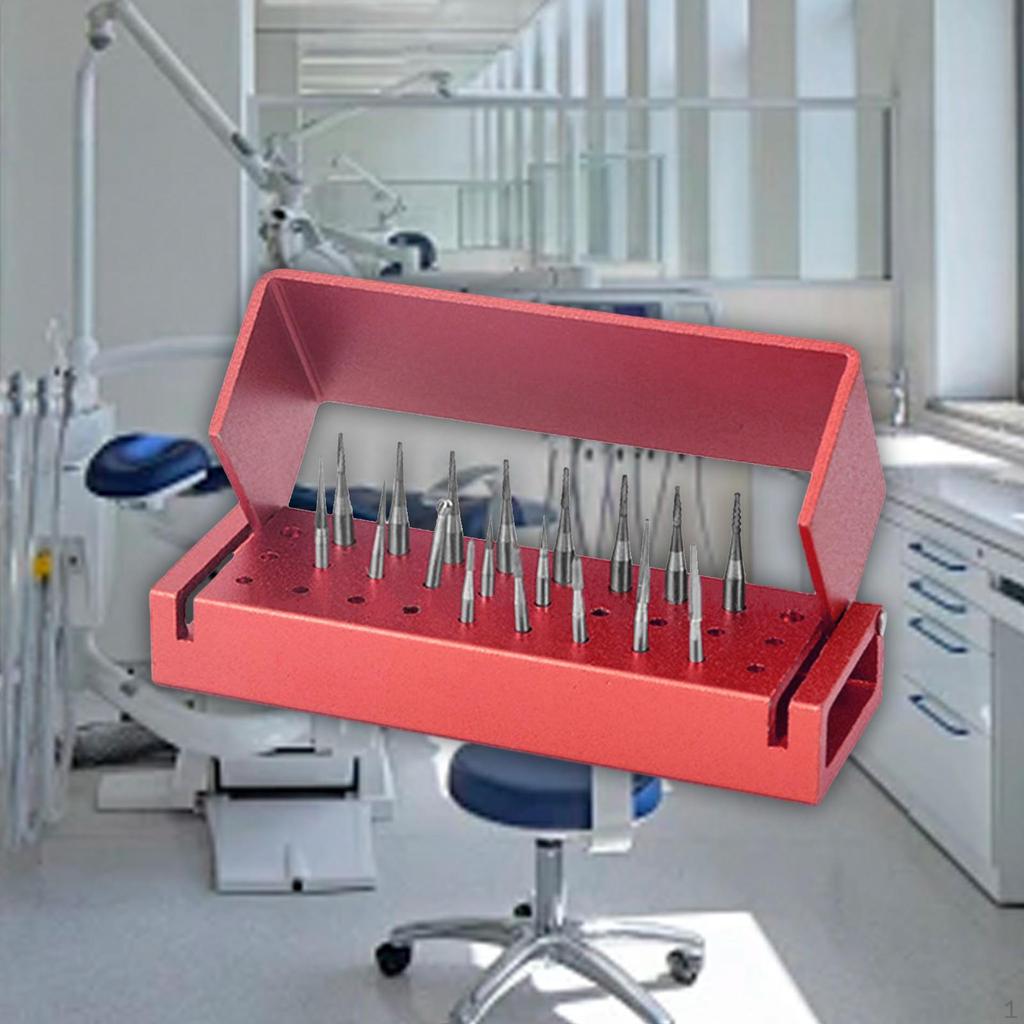 Burs Holder Sturdy with Open Flip Cover Aluminum Opening Box Case Block