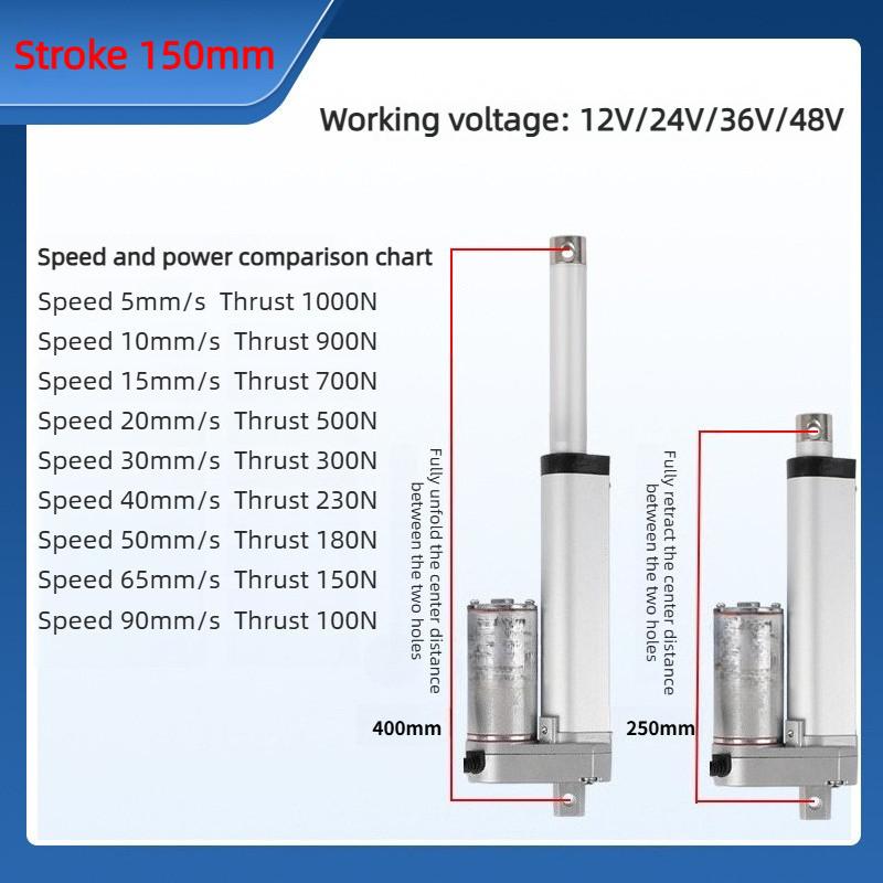 12V24V High Thrust Electric Push Rod Telescopic Rod Industrial Electric Lifting Rod DC Electric Motor Linear Actuator