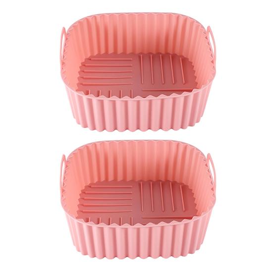 Square Air Fryer Liner Silicone Baking Mat 6.7 Inch Non-Stick Oven Safe Tray BPA-Free Air Fryer Basket for Even Cooking
