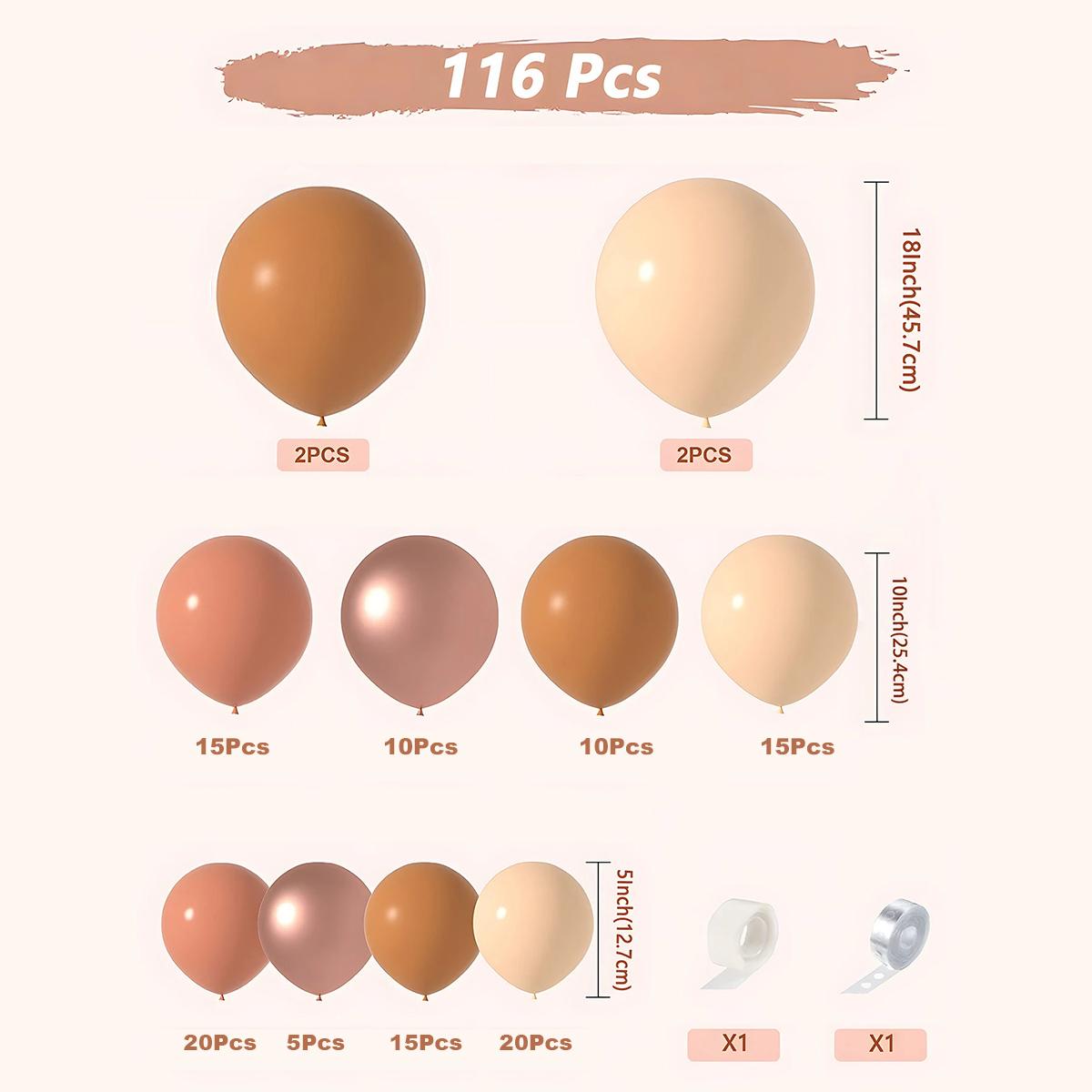 

116 шт., комплект гирлянды из воздушных шаров телесного цвета, кофейные, коричневые, белые, песочные шары для свадьбы, дня благодарения, невесты, детского душа, декор для дня рождения