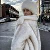 New Autumn and Winter Women's Large Lapel Imitation Fur Warm Coat Imitation Fox Plush Coat Tops