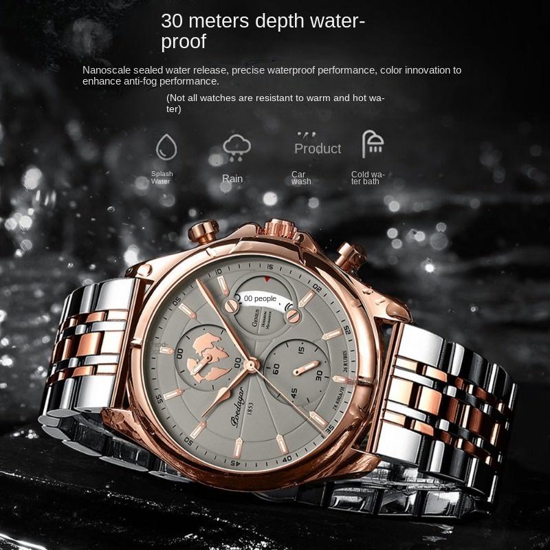 Top Brand Waterproof Multifunctional Luminous Men's Watch Fashion Business Calendar Watch