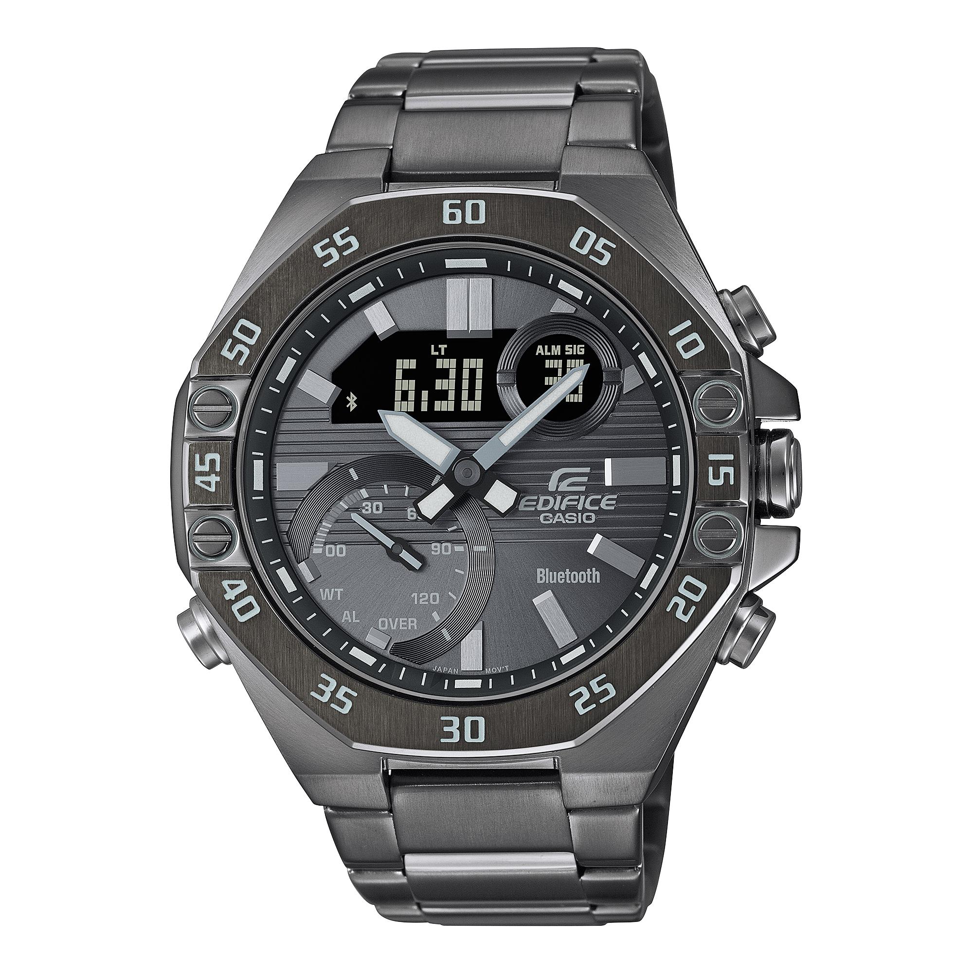 Casio Men s Stainless Steel 100M Water Resistant Quartz Watch ECB-10YDC-1B серый