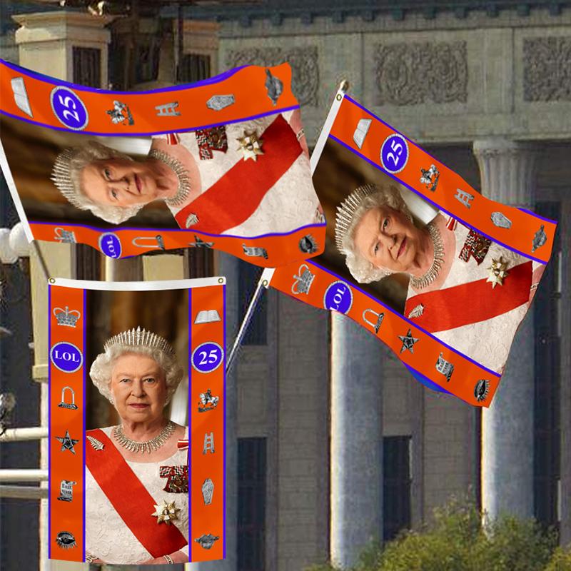 Mourn Queen Elizabeth Ii Flag Banners Platinum Jubilee 70th Decor Anniversary