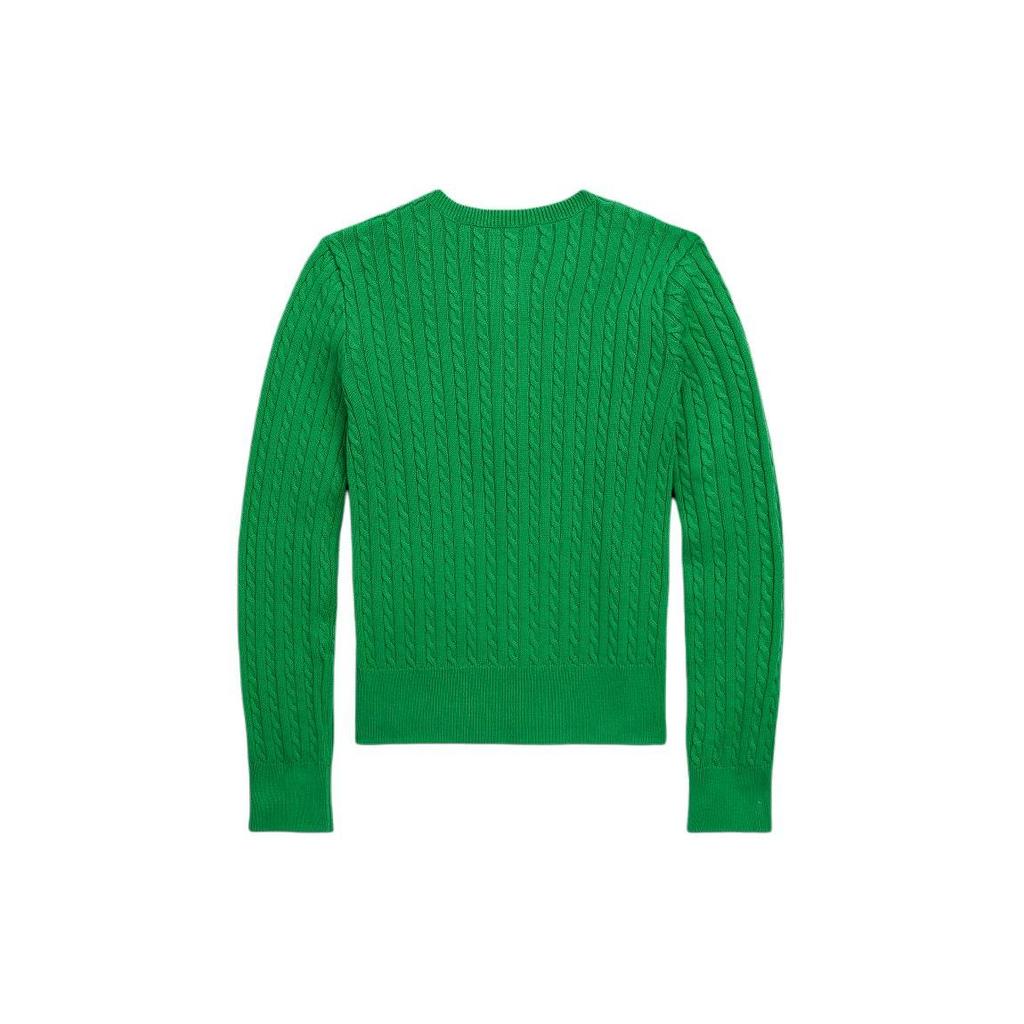 Polo Ralph Lauren Sweater Ss24 Logo Embroidered Solid Color Crew Neck Single-Breasted Long Sleeve Satin Trim Knit Kids Sweaters CWPOSWEG6820426-300