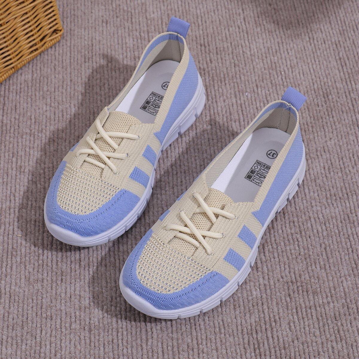 

Летние импортные туфли большого размера для одинарной обуви, легкие, дышащие, с мягкой подошвой, повседневные, ленивые, с одной педалью, удобные, для мам, летающие, плетеные туфли для женщин 36 небесно-голубой