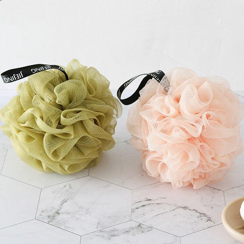 Bath Body Brush Sponge Bath Ball Nylon Scrubber Loofah Mesh Net Ball Cleaning Mesh Shower Flower 60g Bathroom Accessories