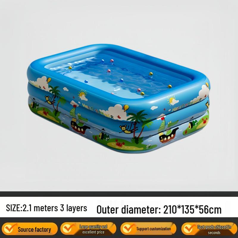 Extra-Large Foldable Inflatable Swimming Pool for Kids and Adults, Outdoor Home Use