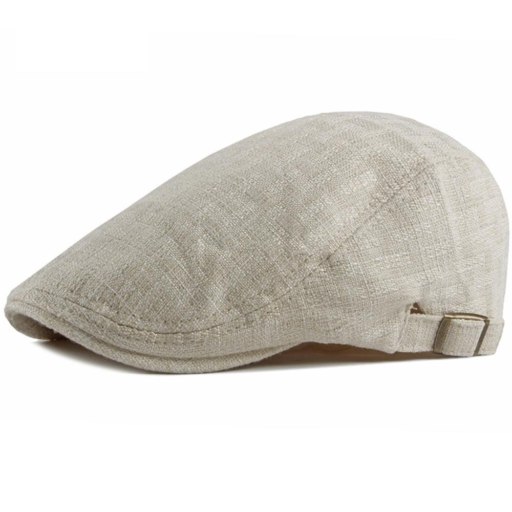 HT4737 Mens Berets Women Spring Summer Breathable Linen Beret Cap Artist Painter Beret Hat Male Female Adjustable Ivy Flat Caps