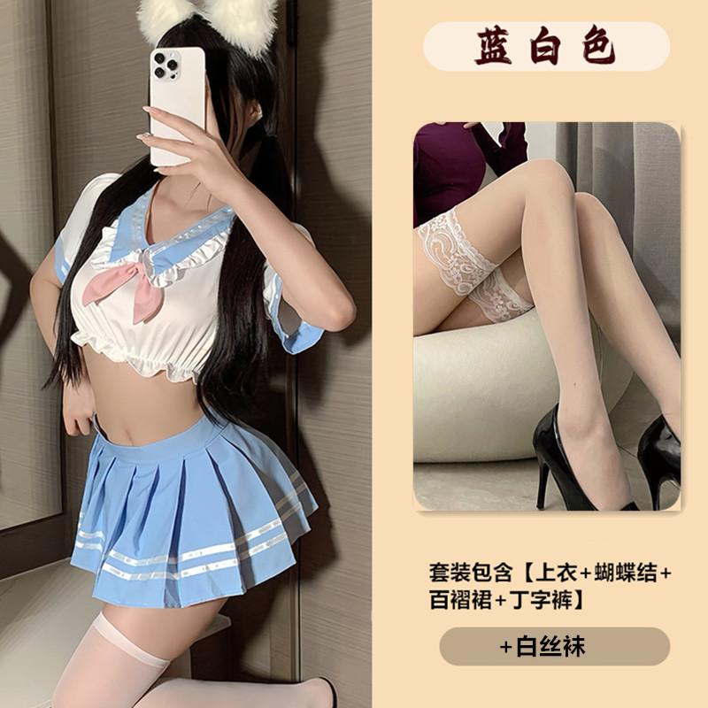 Sexy Lingerie Sexy Schoolgirl Sweet Waist Split Jk Uniform Pure Lust Temptation 9