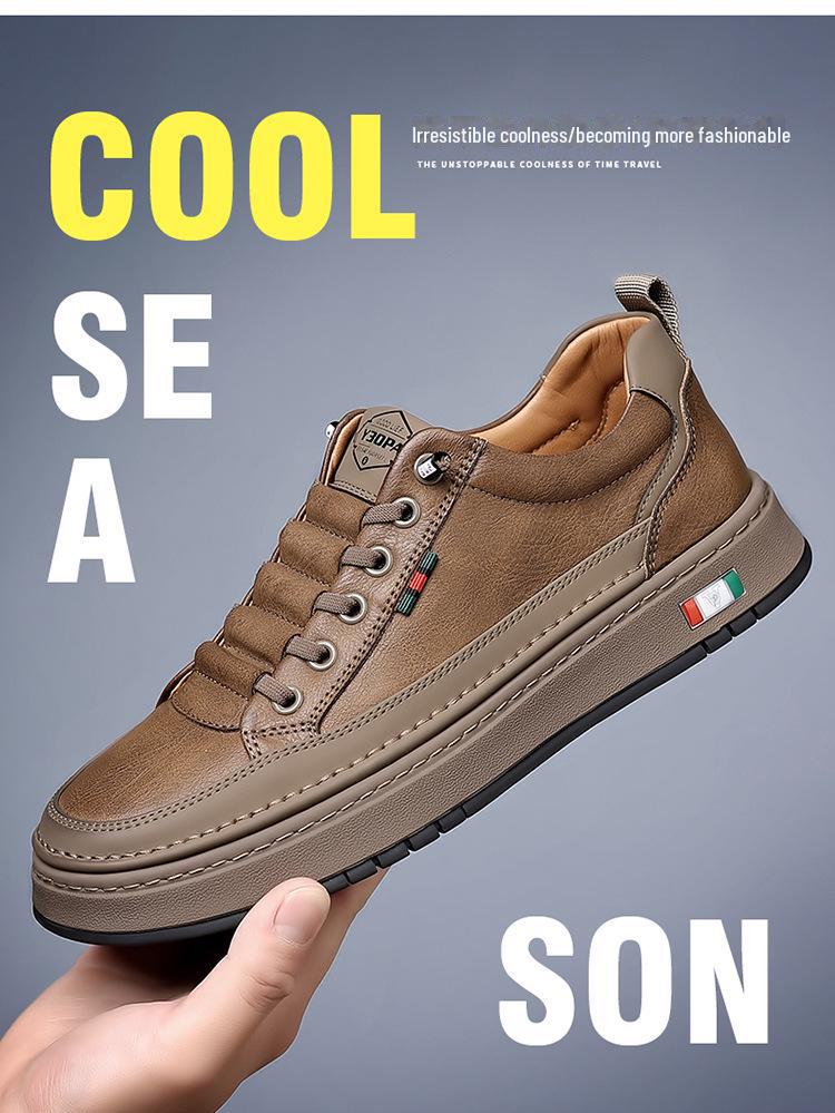 Men's Autumn Casual Leather Shoes - Trendy Soft Sole, Stylish & Versatile.