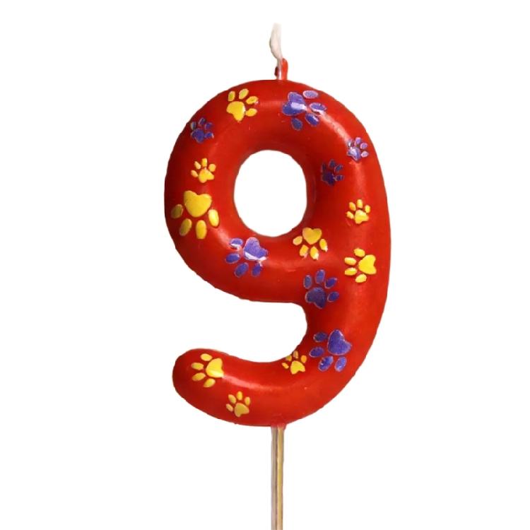 

Unique Dog Paws Print Number Candle Safe Nontoxic Red Wax Candle For Pet Birthday Parties Cake Toppers Decoration Gift