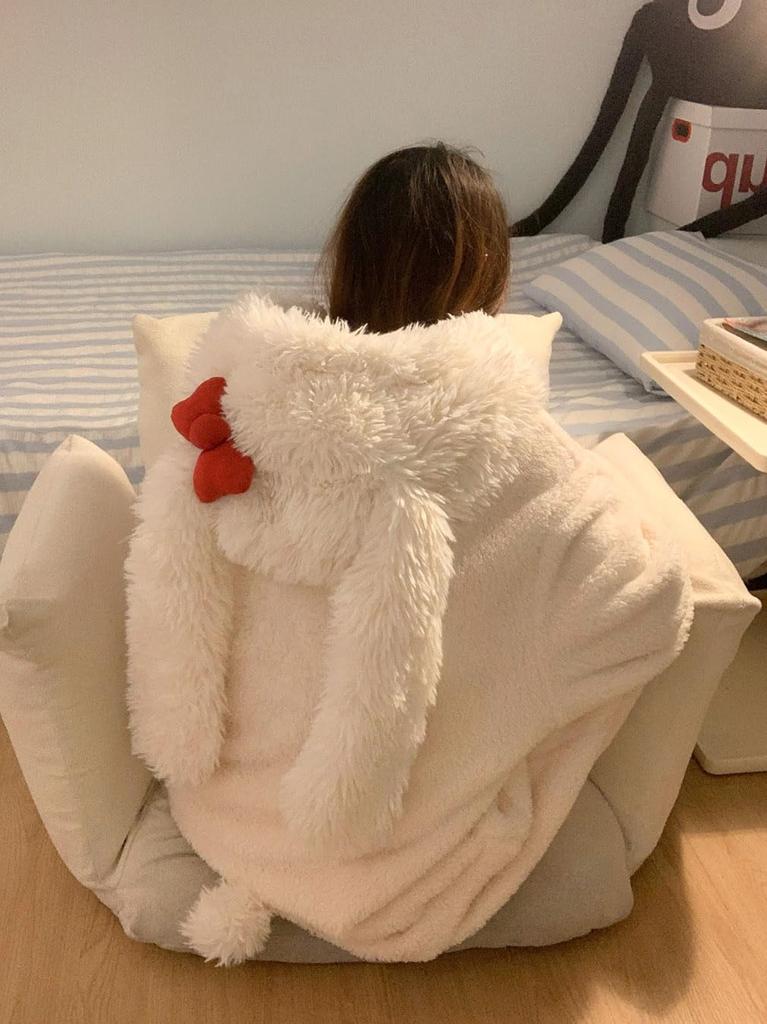 Flanelové Kigurumi Pyžamo Králík Nadměrná Velikost s a Nadýchaný Zvířecí Kostým na Podzim a Perfektní pro Doma a Zůstat v Teple [MTKCNTL] Dámská Kapuce,