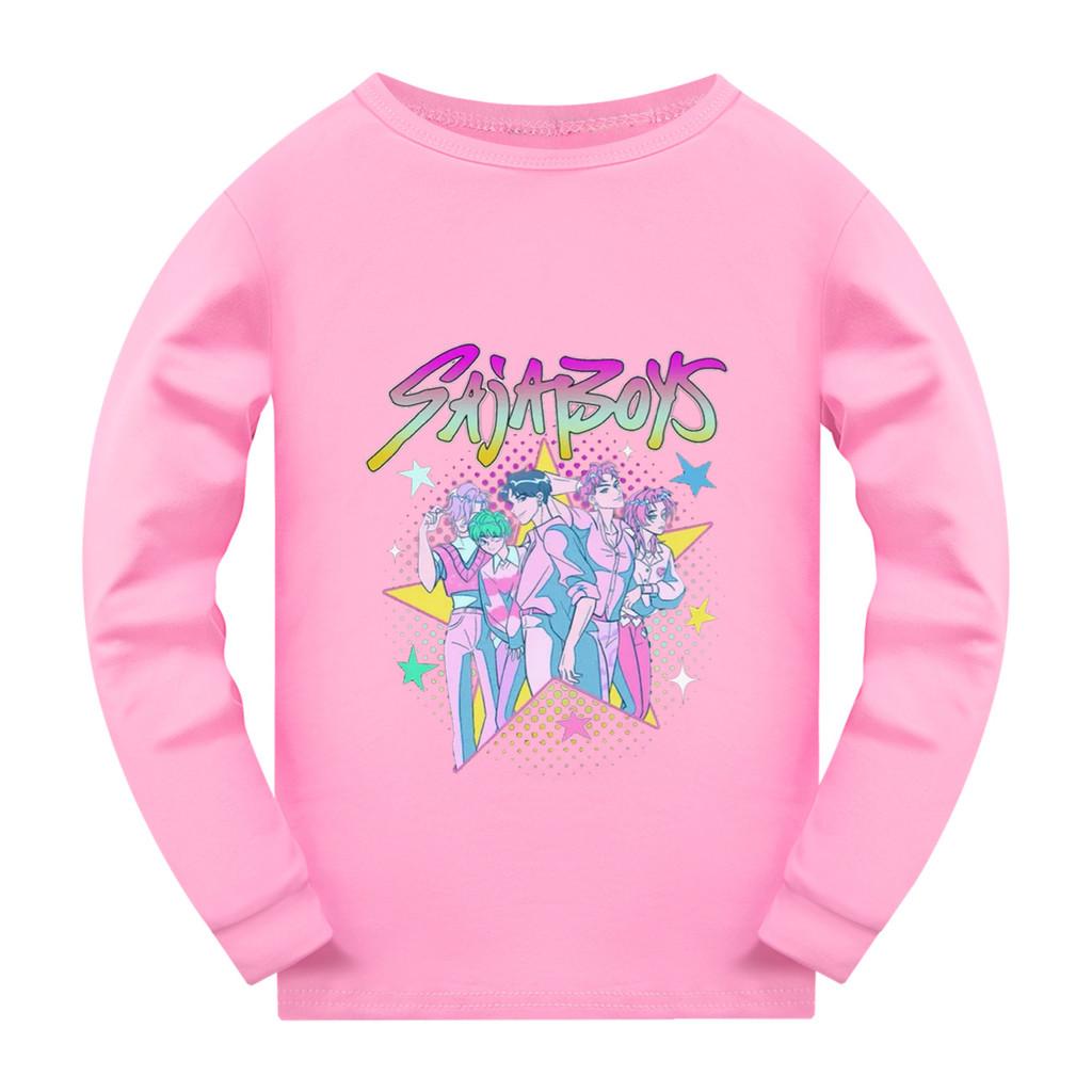 

5054 Kids Girls Sajaboys Rumi Zoey Mira Super Star Print Long Sleeves T-Shirt 170cm розовый