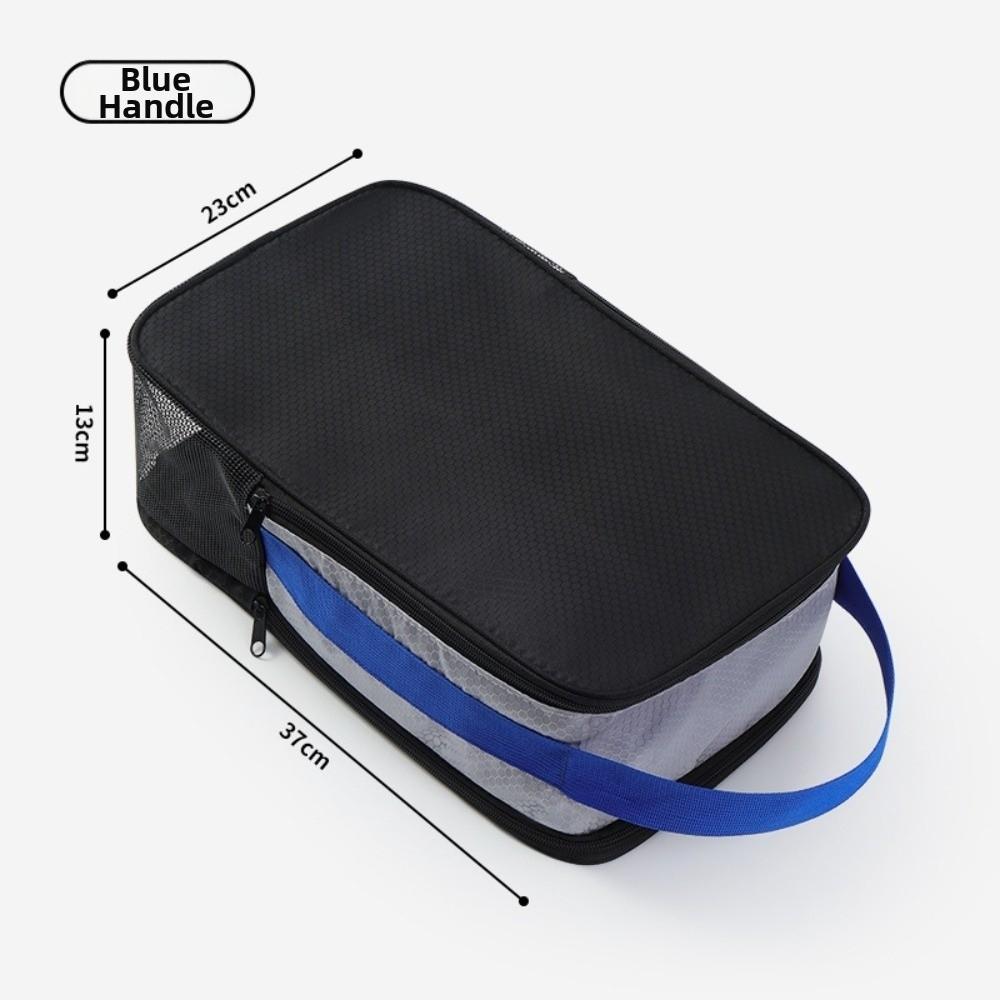 

Double-layer Sports Shoes Bag Dust-proof Portable Travel Shoe Storage Bag with Handle Breathable Golf Shoe Bag Outdoor синий