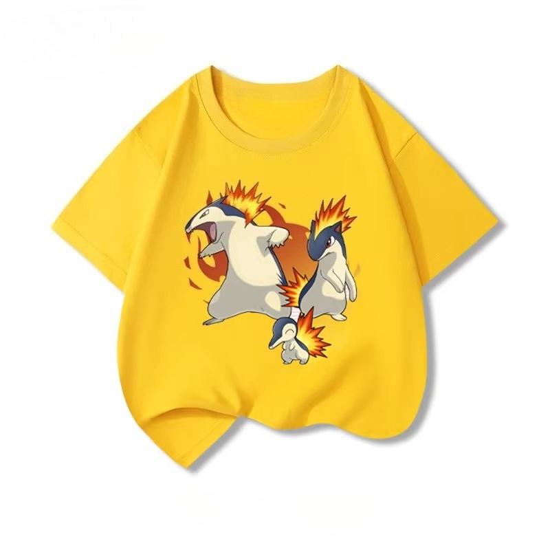 Potdemiel Summer New Pikachu Childrens Pure Cotton TShirt Comfortable and Breathable Suitable for Both Boys and Girls