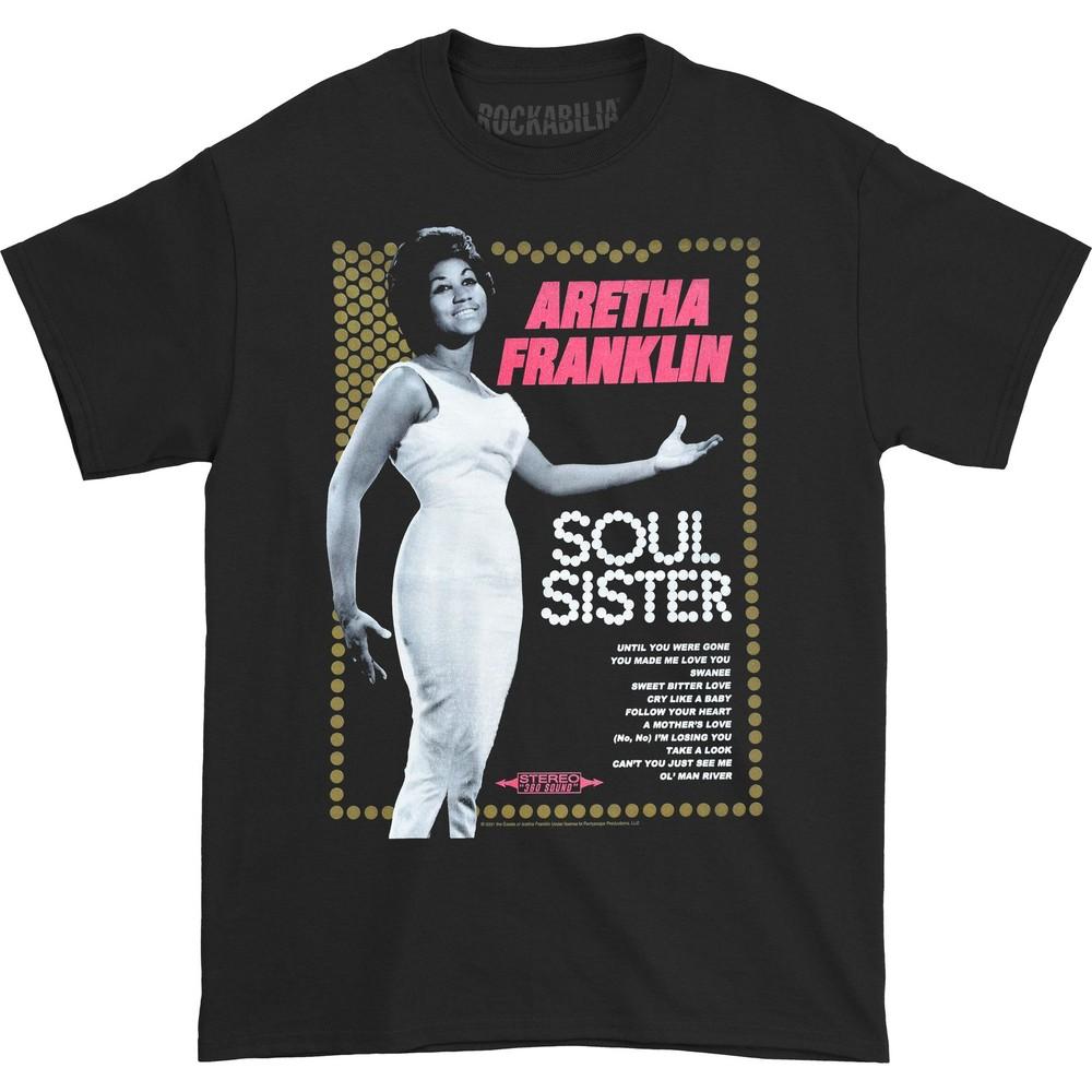 Men's Aretha Franklin Soul Sister Slim Fit T-shirt  Black