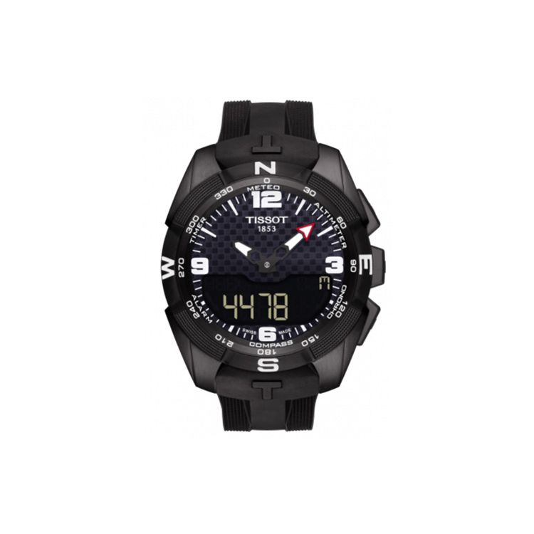 TISSOT Montre  T-Touch Solaire Quartz 100M &Eacute;tanche Montres Homme Titane Noir Caoutchouc T091.420.47.057.01 Black Dial