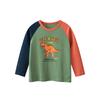 27kids Korean Style Boys' Long Sleeve T-shirt - Autumn 2025 Cartoon Dinosaur Pure Cotton Base Layer
