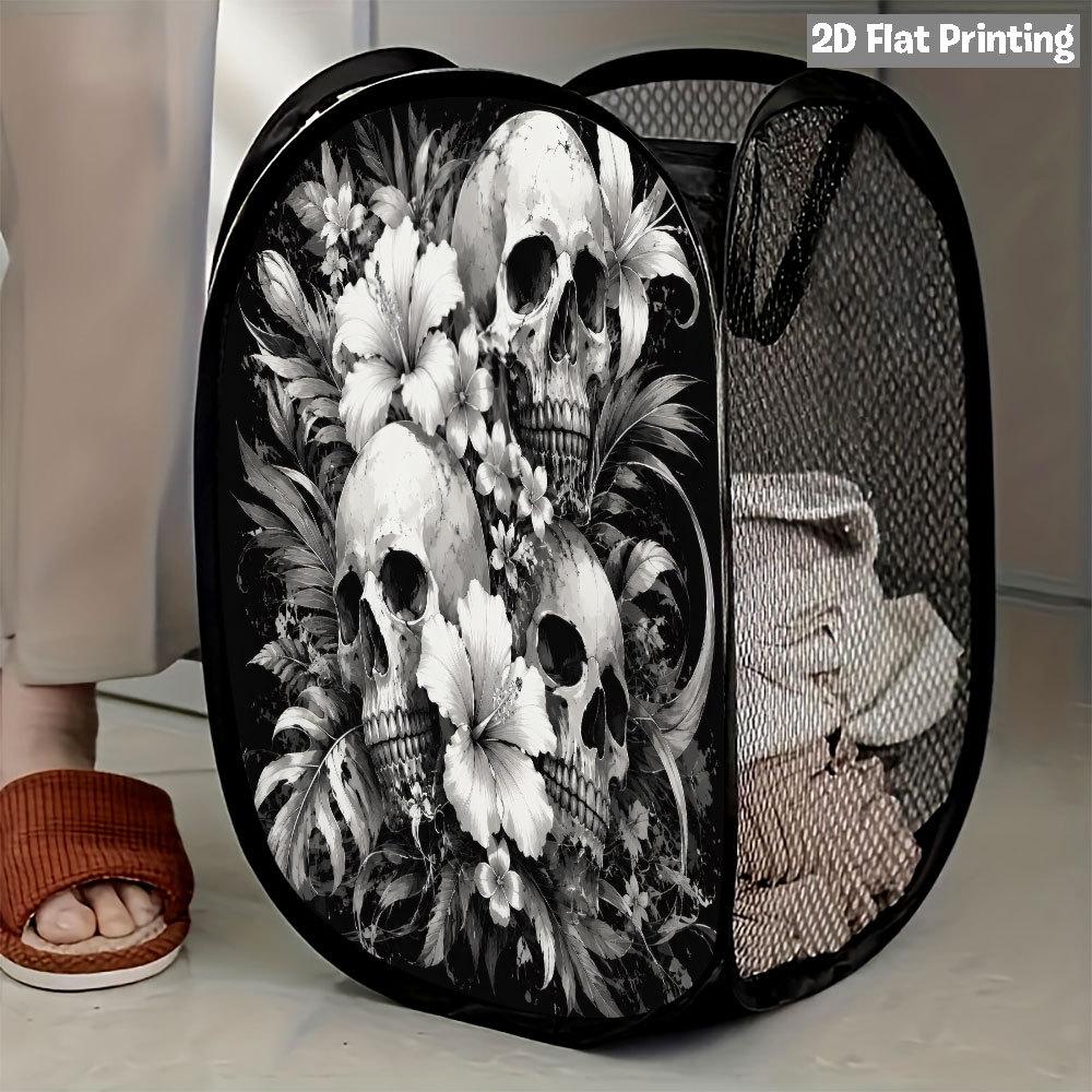 1Pcs Halloween Series 4 Pop-Up Laundry Hamper Expandable Mesh Hamper Basket for Room Bedroom Bathroom Organization Contemporary Storage