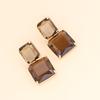 Women's Silver Needle Square Crystal Geometric Clear Resin Drop Earrings Hot Sale New Arrivals Design