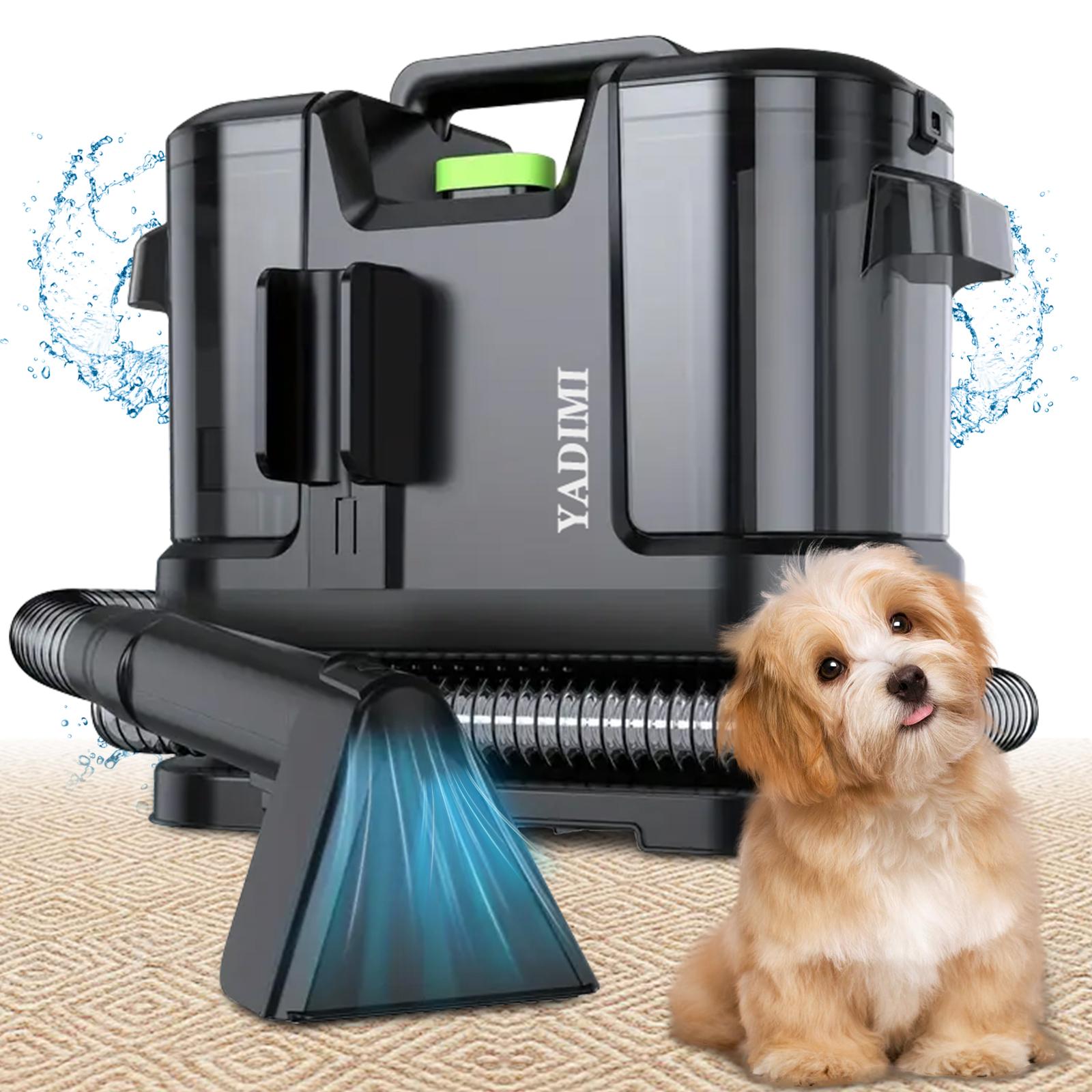 YADIMI 18Kpa Tragbarer Teppich- und Polsterreiniger mit 1800ml Frischwassertank & 800ml Schmutzwassertank, Tiefenreinigung für Treppenteppiche, Autositze, Sofas, Plüschtiere schwarz